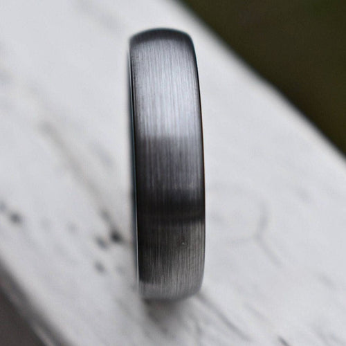 Stronghold II - Tungsten 6mm Wedding Ring Brushed Silver with Black Comfort fit band - view 4 - Nura Lab