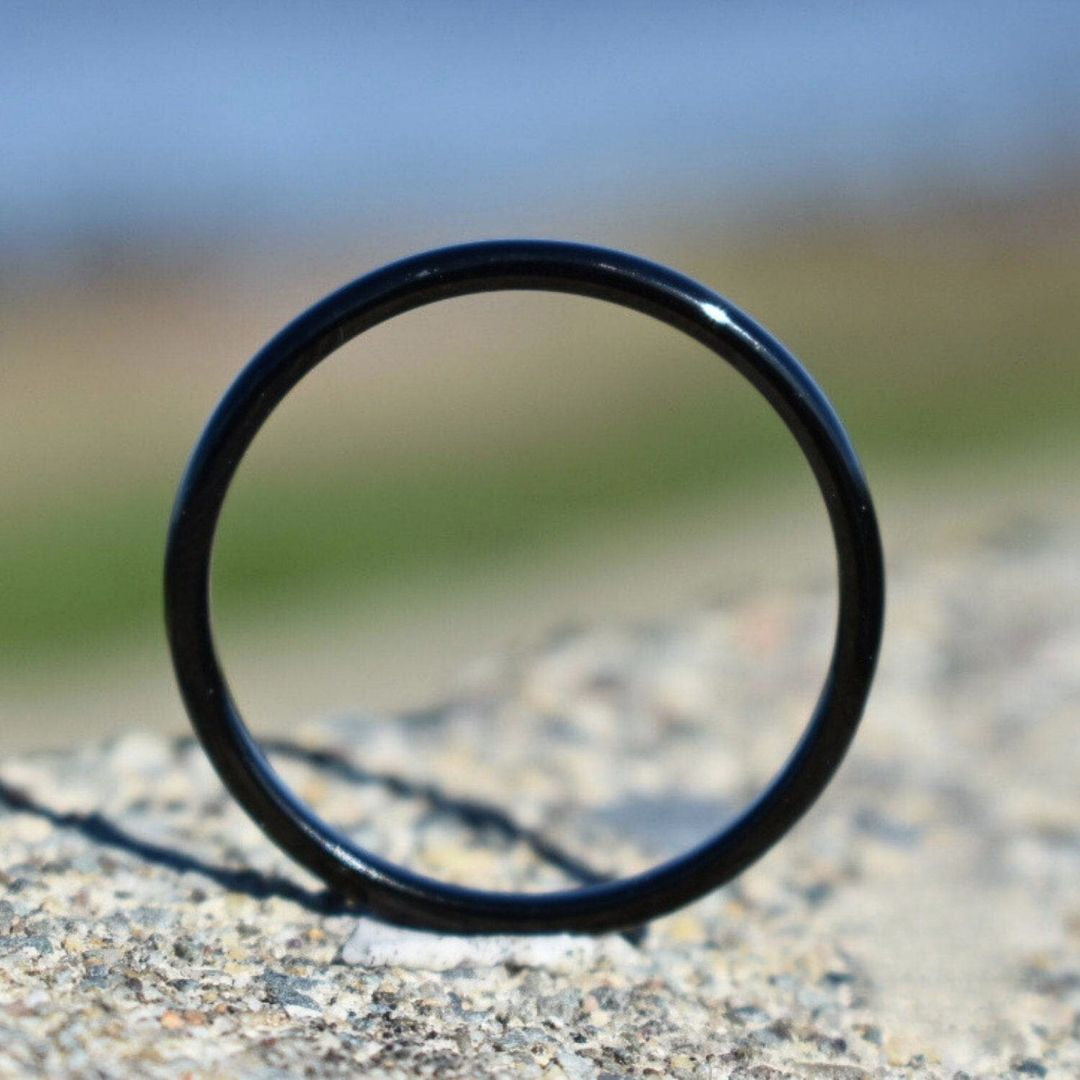 Resolute II - Tungsten 2mm Black Wedding Ring - view 2 - Nura Lab
