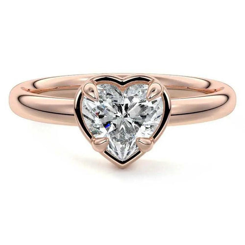 Shayenne - Heart Shape Bezel Lab Grown Diamond Engagement Ring Raphana Jewellery