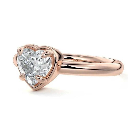 Shayenne - Heart Shape Bezel Lab Grown Diamond Engagement Ring Raphana Jewellery